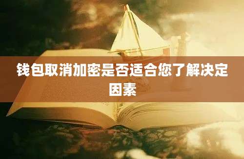 钱包取消加密是否适合您了解决定因素